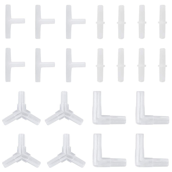 Akvarie Airline Slangeforbindelser Plast Inline Ventil, 40-Stykke