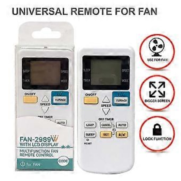 FAN-2989W Fjernkontroll for Vifte Universell Fjernkontroll