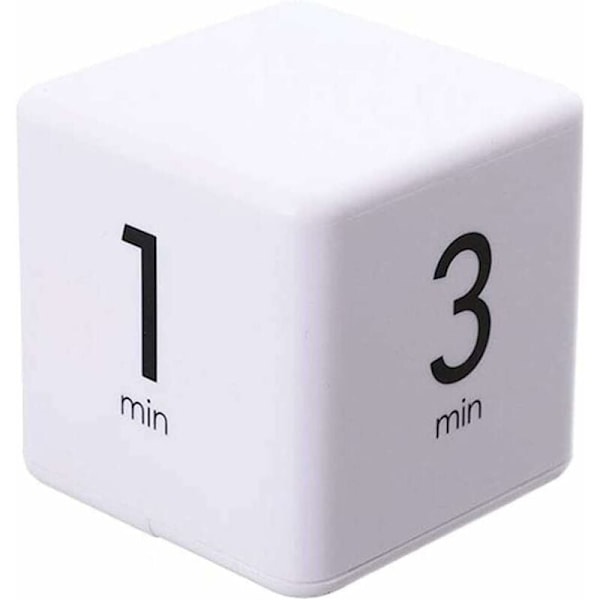 Køkken Timer, Terning Timer Stopur og Nedtællingstimer til Køkken Madlavning Klasse Træning, Digital Alarmur Timer LED Display (Hvid 1-3-5-10 Minut)