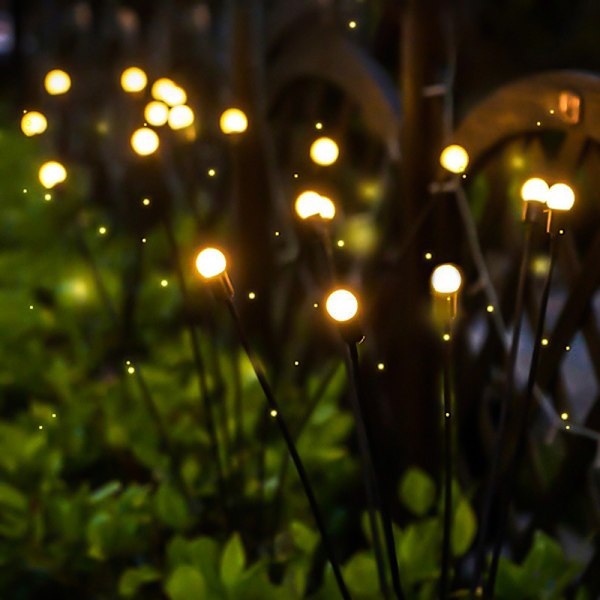Solcelled LED Lys i Firefly-Form Vanntett Dekorasjon Varmt Lys L