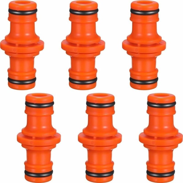 6 stk. dobbelt haneslangekobling slangefittings til at forbinde haveslange