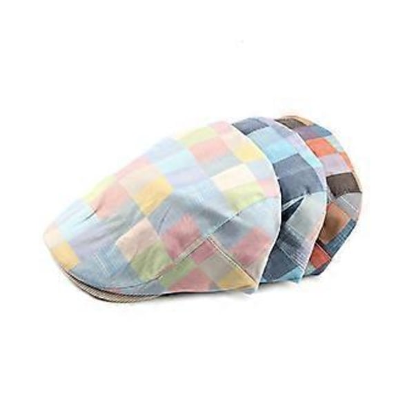 1 stk Britisk rutete beret utendørs fritids Newsboy Cap (Rosa)