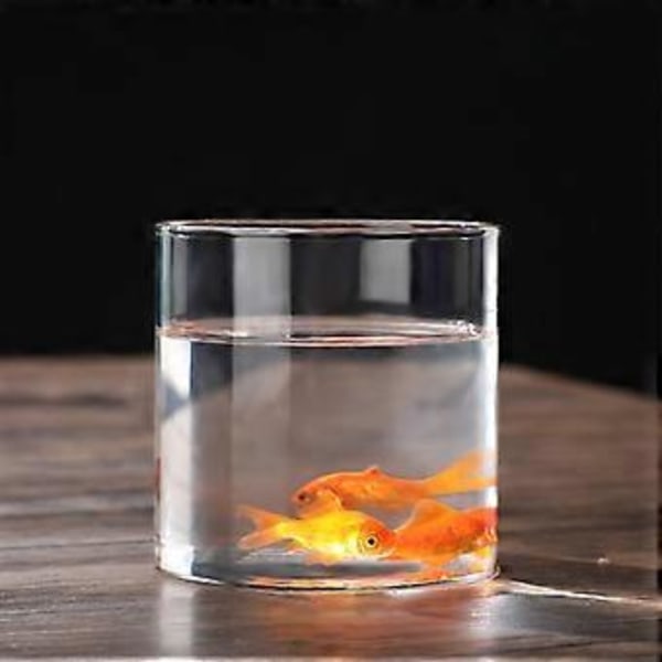 Klar Glasvas Blomvas Minimalistisk Glasvas Cylinderformad Blomvas för Bröllop Vardagsrum Dekorativ Gåva 10x10cm