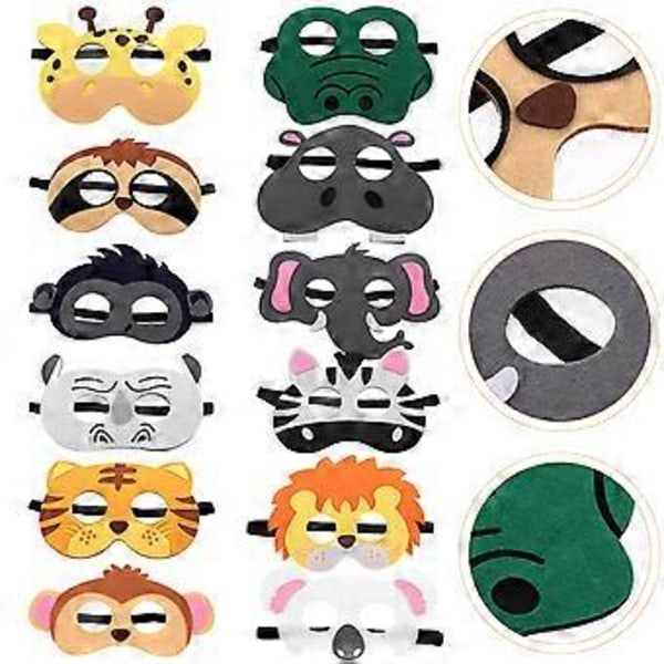 12 st Djurtema Tecknad Mask Halloweenfest Cosplay Mask Rolig Tecknad Djurmask