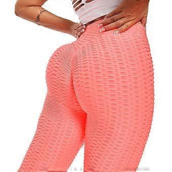 Dame Bubble Hip Butt Løft Anti Cellulite Leggings Høj Talje Træning Mavekontrol Yoga Tights (style703)