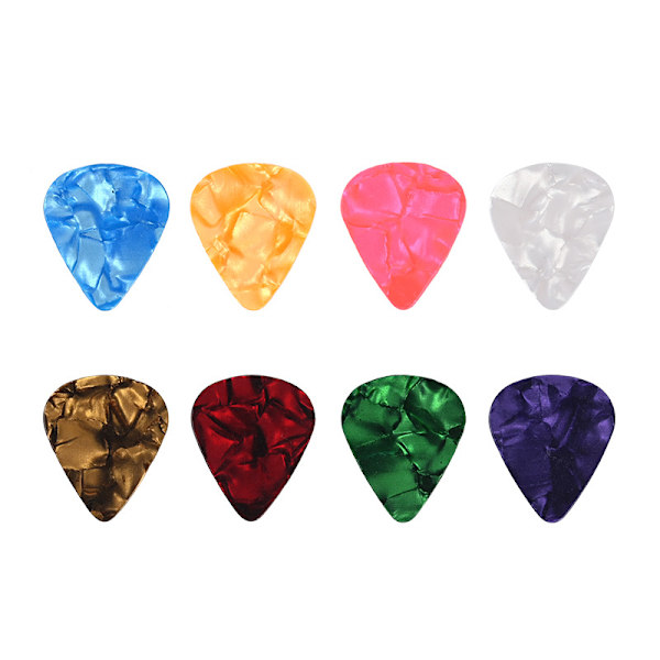 100-pack gitarrplektrum, färgade celuloid fingervärd, instrumenttillbehör 0,46 mm
