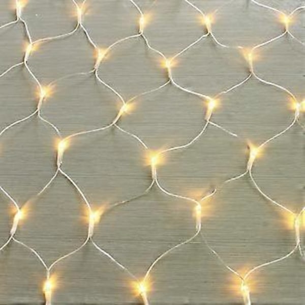 96 LED Ljusnät Ljusslinga Varmvit Dekorationsbelysning Inomhus och Utomhus Jul Bröllop med Kontakt