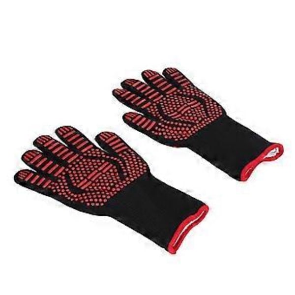2 st Grillhandskar Oberoende Fingerdesign Tvättbart Polyester Silikonmaterial 500C Värmebeständighet Ugnshandskar