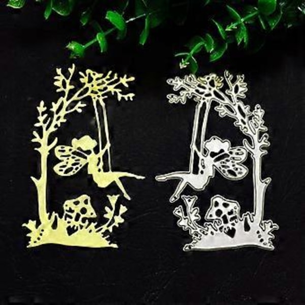 Swing Girl Metalskærende Dies Stencil DIY Scrapbooking Album Stempel Papirkort Em Sølv