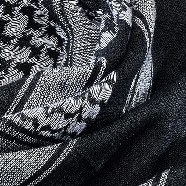 Svart och vit, arabisk fyrkantig scarf militär fläkt taktisk scarf