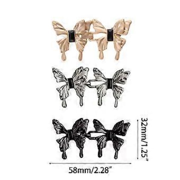 Sommerfuglformede bukseknapper for midjen, justerbare bukser, midjestrammer for jeans, skjørt, spikerfrie gjenbrukbare trykknapper, sølv Silver