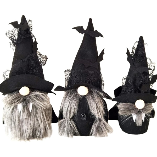 3st Halloween Gnome Doll Plysch Ansiktslös docka med långt skägg Halloween Tab