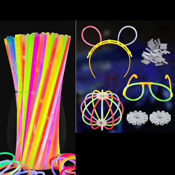 Glow Light Up Armband, Fluorescerande Ljusstavar Med Kopplingar