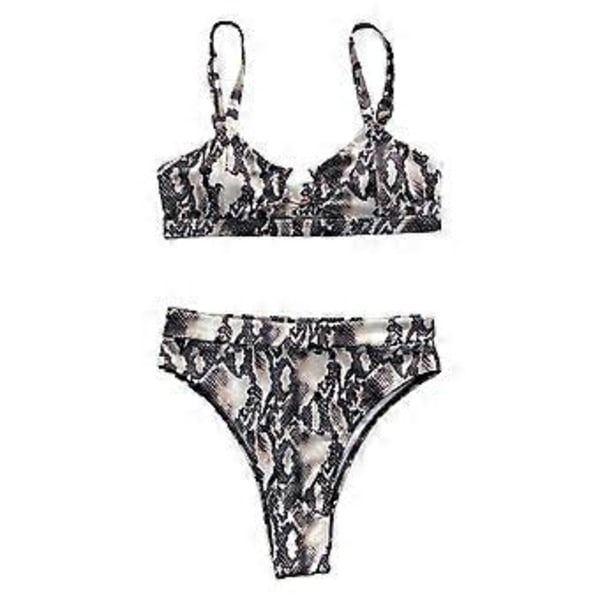 Bikinisett Stroppetopp Høy Liv Brazilian Badedrakt Strand Reise Badeantrekk Tankini (Serpentine S) Serpentine S