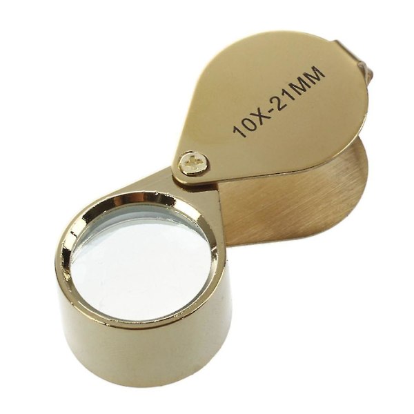 10x Förstoringsglas Juvelerare Öga Fällbar Smycke Loop Lupp (gyllene)..