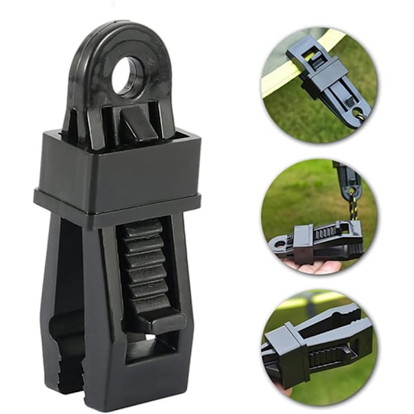 Sett med 10 klemmer for presenning, elastisk spenner, klips for presenning