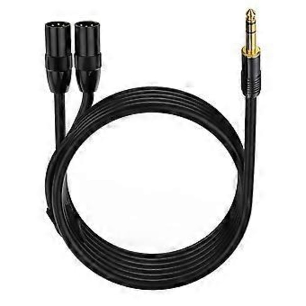 Stereo 6,35 mm 1/4\" til 2x3Pin kabel Professionel TRS til 3pin konverter ledningsadapterledning til forstærkere og mixere 3m