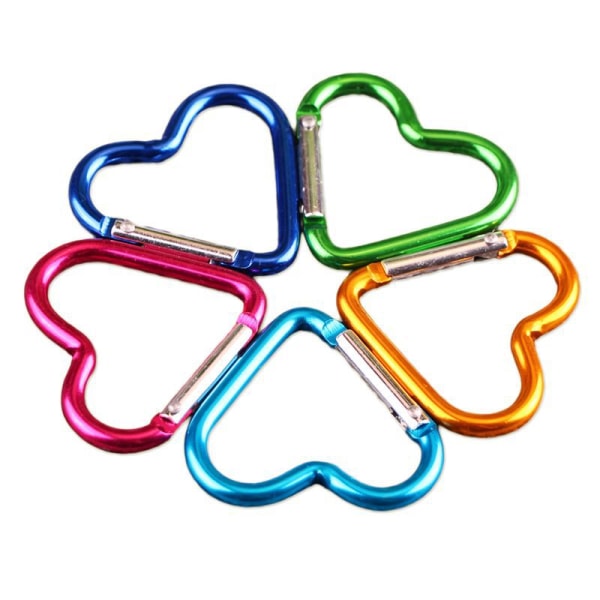 10 färger liten karbinhake Nyckelhållare Flerfärgad aluminium karbinhake