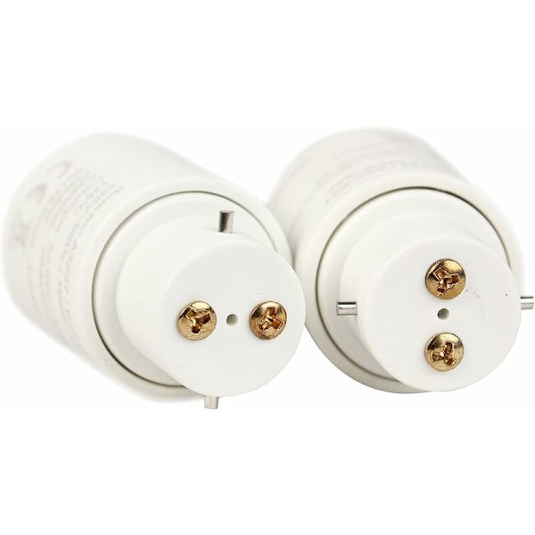 2-pack - B22 till E27 Sockeladapter - Konverterar Lampbas till Skruv