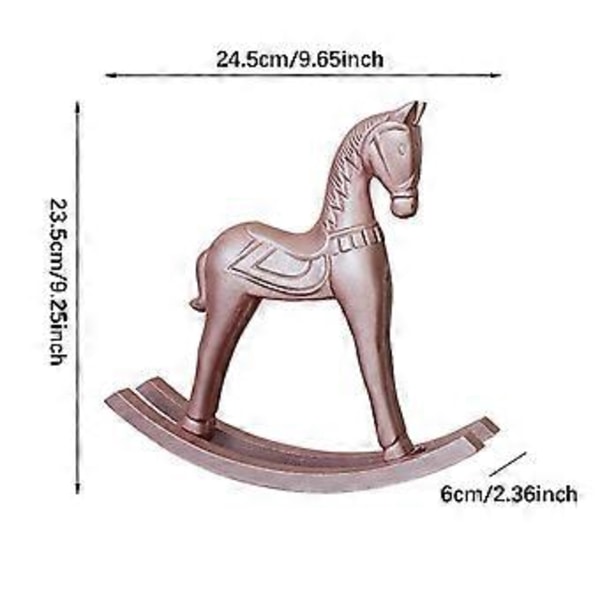 Gyngende Hest Statue Træ Borddekoration Samling Ideel Gave til Soveværelse Cafe (Pink) Pink