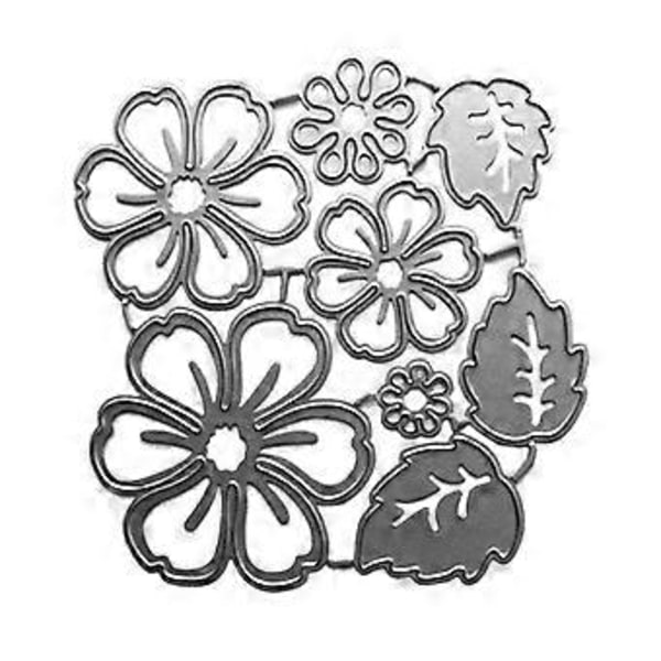 Blomsterblad Skærestencils DIY Album Stempel Papirkort Prægning Scrapbooking til Hjem Festival Fest Kortfremstilling Form Sølv