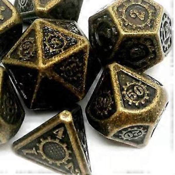 7 stk./pakke Polyhedral Zinklegering til Drageskæl DnD RPG Brætspil Terninger (02) 2