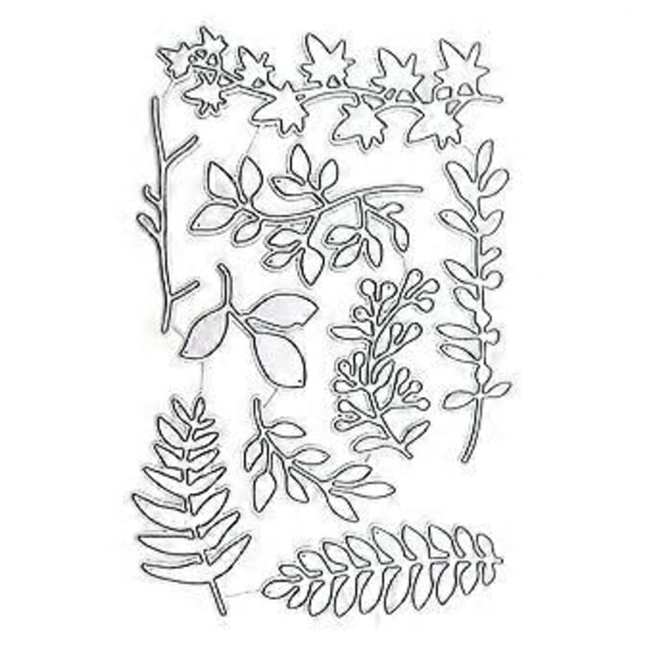 1 Set Löv Skärande Stans Kolstål Korttillverkning Stansning Präglingsstencil