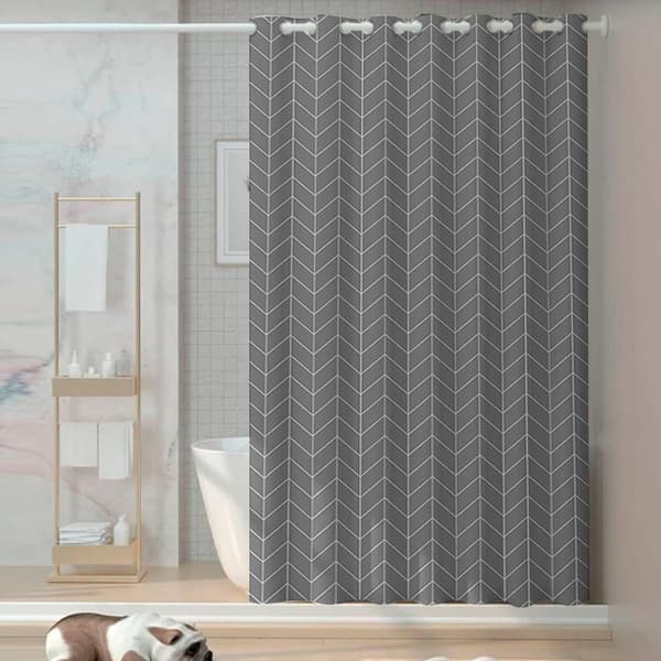 180x180cm Basics Duschdraperi med Fiskgbensmönster