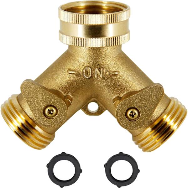 2-vejs messinghagesplitter, 3/4\" messinghagestik, Y-forbindelse