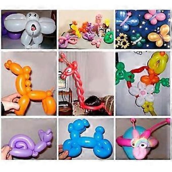 200 stk./sett Strip Ballon Bursdagsfest Jul Blandet Farge Lang Dyreknuting Set 1