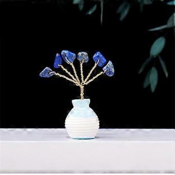 Mini Krystaltræ i Vase Dekor Naturlig Chipsten Håndlavet Helbredende Held Penge Hjemmekontor Ornament DIY 2