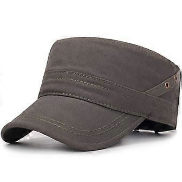 Herre Flat Cap med to huller på siden Justerbar baseballkasket (mørkebrun) dark brown