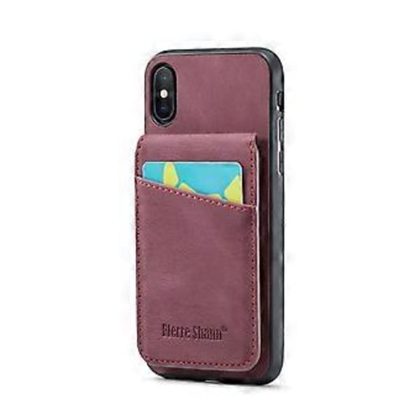 Crazy Horse PU -kotelo iPhone XR:lle Wine Red