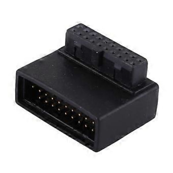 Moderkortsanslutning USB3.0 19pin Hane till Hona Förlängningsadapter 90° Vinkelomvandlare Hane till Hona B