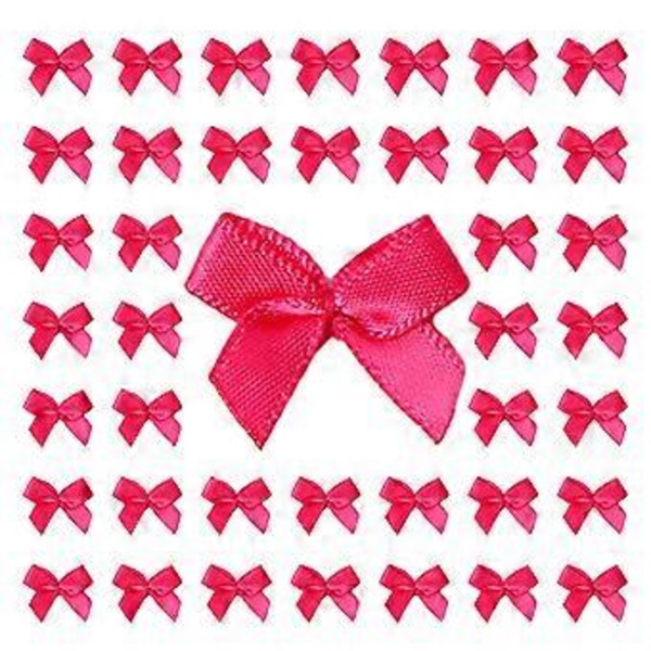 200 st Små Satängband Rosetter Handarbete Mini Rosetter DIY Festdekoration för Sömnad, Scrapbooking, DIY Hantverk Rosröd Rose Red