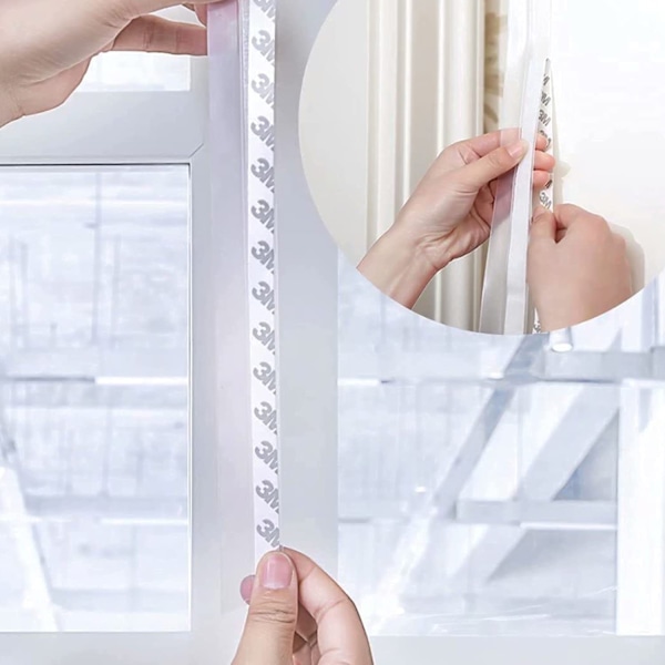16 Fots Silikon Tätningsremsa, (Transparent, 45MM) Dörrvädersremsa