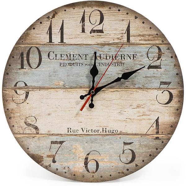 30 cm Vintage Rustik Væg Ur, Stille Træskive Timer Ur f