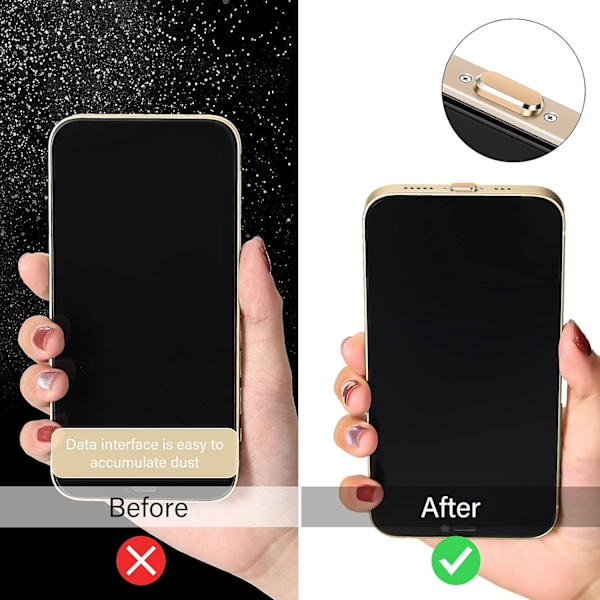 4 kpl pölysuojia, yhteensopiva iPhone 11 ja iPhone 12 -puhelimien kanssa, suojaa C-liitäntää