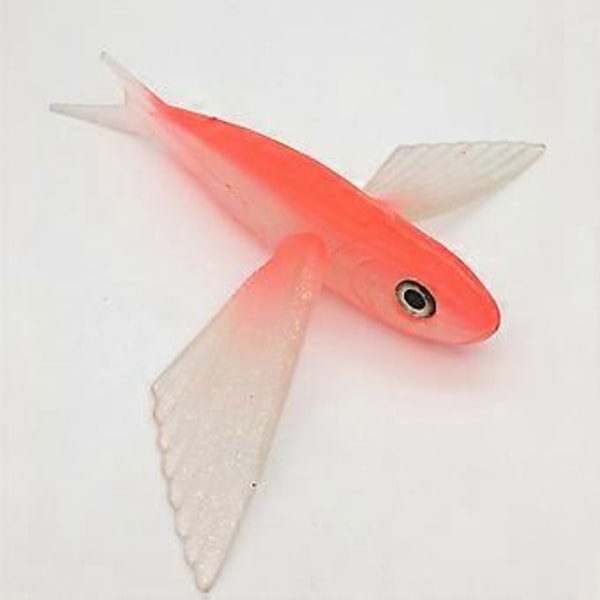 Bionisk Flygande Konstgjord Fisk Fiske Lockbete Marin Vatten Bete Trolling Tonfisk Mjuk, 1 st, Röd