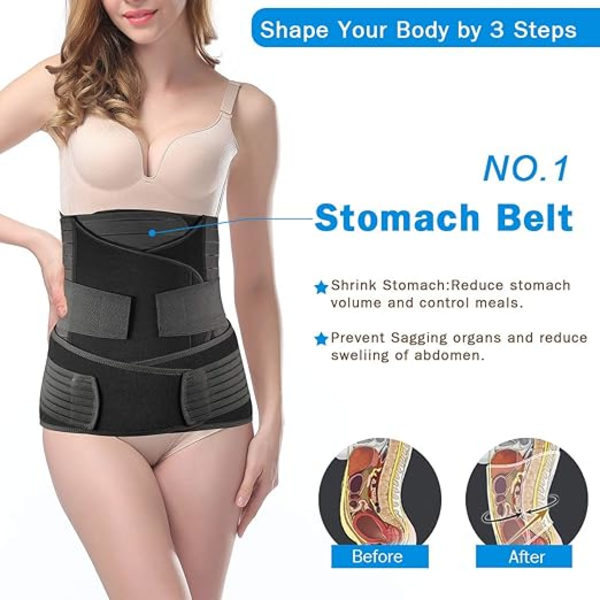 Postpartum Belly Belt 3 i 1 Post Pregnancy Support Belt C-secti