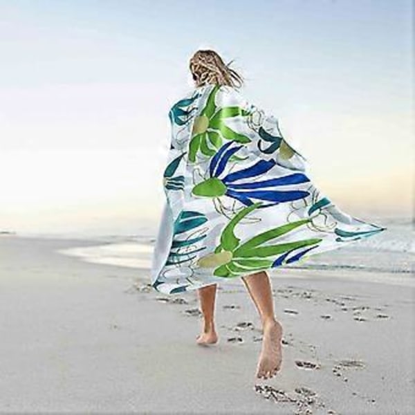 Mikrofiber Strandhåndklæde Super Let Farverigt Badehåndklæde Sandtæt Strandtæppe Multifunktionelt Håndklæde Til Rejser Svømmepøl 28x60 Tommer