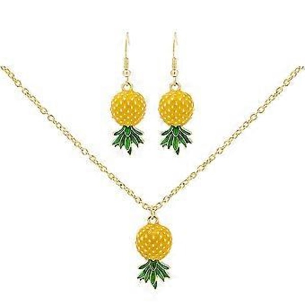 Smykker Dame Øreringe Vedhæng Halskæde Tropisk Ananas Smykker Pierced Øreringe Sæt
