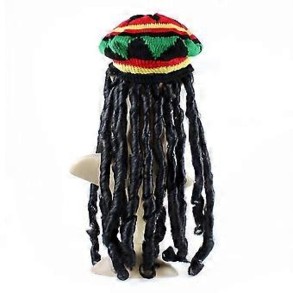 Reggae Rasta Hatt med Dreadlocks Kostym Cosplay Utklädnad Bar Mössa Hatt()