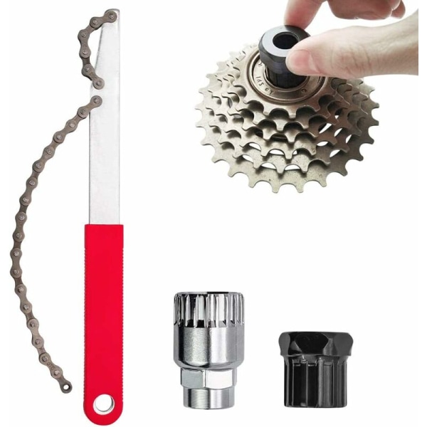 Bike Chain Tool Kit with Chain Whip, Wrench, Bike Crank Puller, B