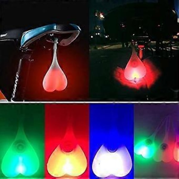Cykel Baklyktor i Bollform, Cykel Varningsljus i Hjärtform, Nödvändig LED Ägglampa för Natten, Vattentät - Röd