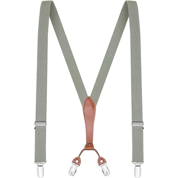 Mode mäns justerbara elastiska hängslen 115cmx2,5cm Y-form Leat
