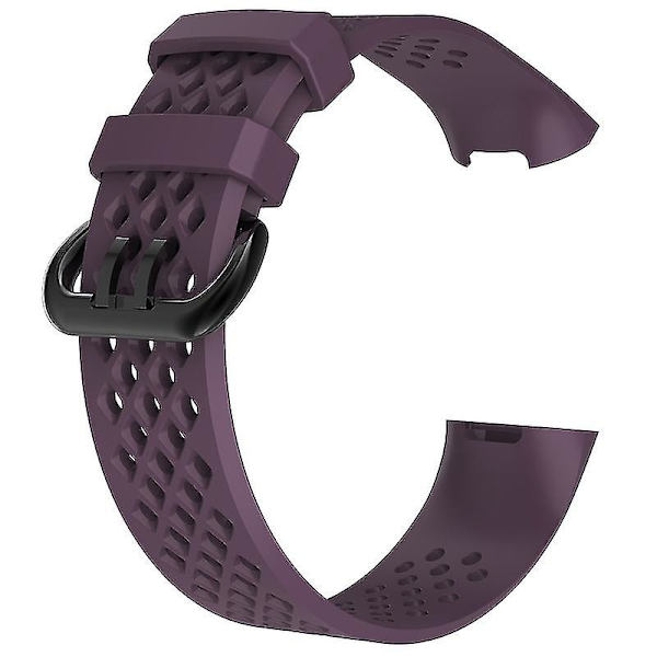 Kompatibel Blød Silikone Åndbar Urrem Håndledsrem Kompatibel Fitbit Charge 3 Jikaix.S.Lilla