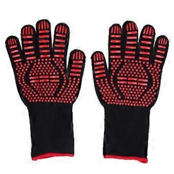 2 st Grillhandskar Oberoende Fingerdesign Tvättbart Polyester Silikonmaterial 500C Värmebeständighet Ugnshandskar