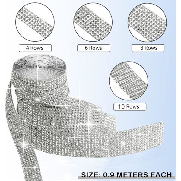 4 Rhinestone tape stickers, krystal Rhinestone diamant tape, crys