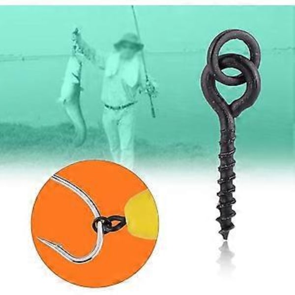 Fiskekrok Skruer, Profesjonelle Fiske Pop Up Pegger Agn Skruer Med Link Loop Terminal Fiskeutstyr Fisketilbehør (10 stk, Svart)